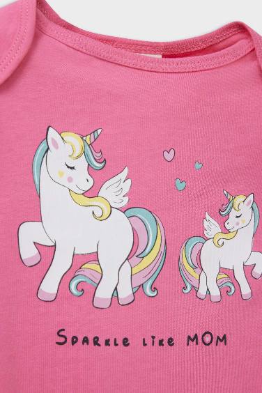 Baby Girl Newborn Unicorn Printed Cotton 2 Piece Jumpsuit