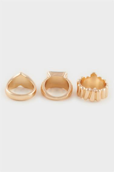 Woman 3 Piece Stone Gold Rings