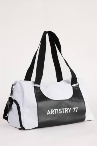 Man Faux Leather Sports and Travel Bag