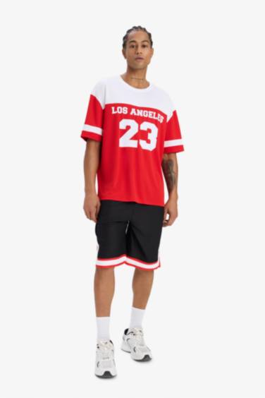 DeFactoFit Oversize футболка с круглым вырезом и принтом, короткий рукав