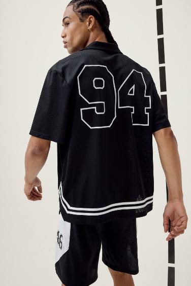 DeFactoFit Oversize футболка поля с принтом на спине и коротким рукавом