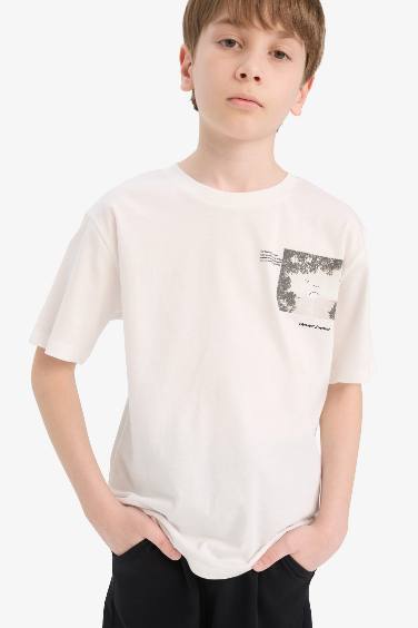 Boy Crew Neck Printed Short Sleeve T-Shirt
