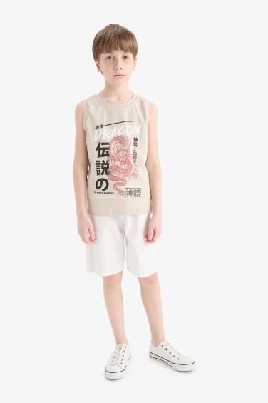 Boy Crew Neck Printed Tank Top