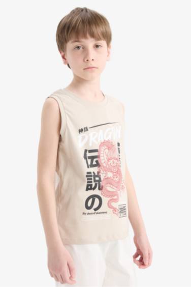 Boy Crew Neck Printed Tank Top