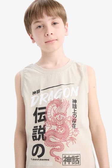 Boy Crew Neck Printed Tank Top