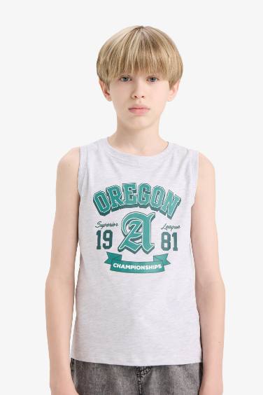 Boy Crew Neck Printed Tank Top