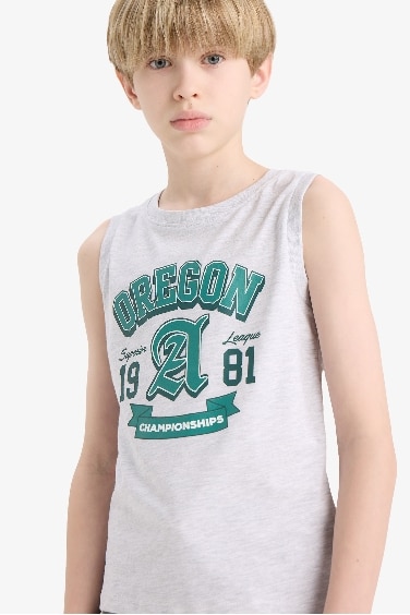 Boy Crew Neck Printed Tank Top