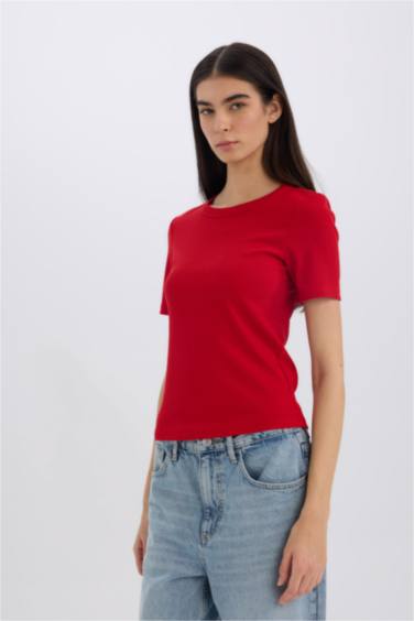 T-shirt Slim Casual à col rond à manches courtes