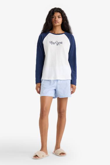 Regular Fit Poplin 2'li Şort Pijama Altı-Fall in Love