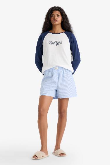 Regular Fit Poplin 2'li Şort Pijama Altı-Fall in Love