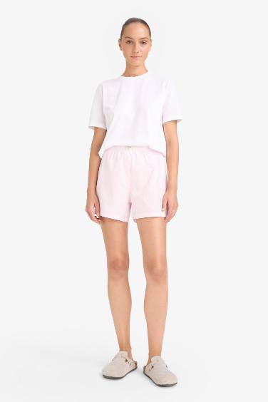 Regular Fit Beli Lastikli Poplin Şort Pijama Altı-Fall in Love