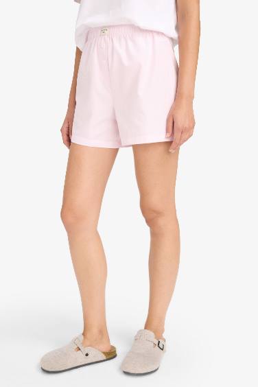 Regular Fit Beli Lastikli Poplin Şort Pijama Altı-Fall in Love