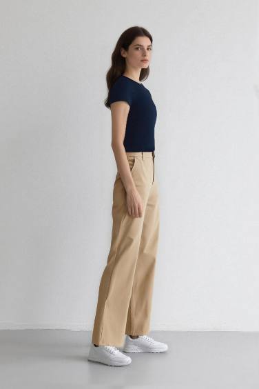 Coool Straight Fit Gabardin Pantolon Yüksek Bel