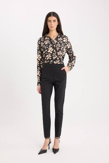 Oversize Geniş Kalıp Desenli Uzun Kollu Gömlek Tunik