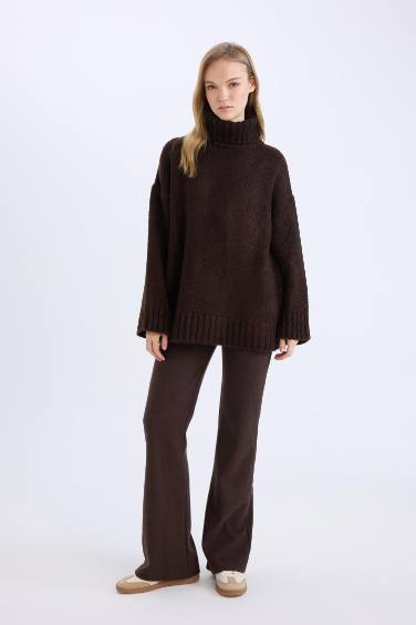 Wide Leg Geniş Paça Beli Lastikli Uzun Boy Pantolon