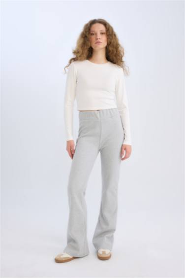 بنطرون برجل واسع وايد ليج وخصر مطاطي