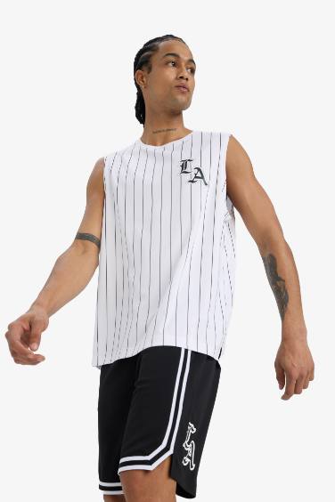 DeFactoFit Quick Drying Standard Fit Printed Sports Tank Top