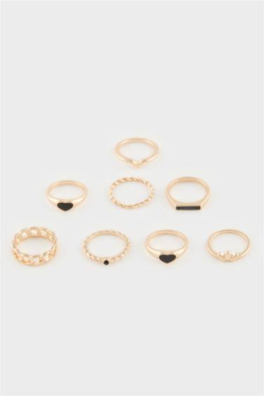 Kadın 8'li Gold Yüzük