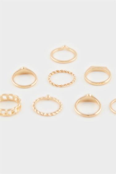 Kadın 8'li Gold Yüzük