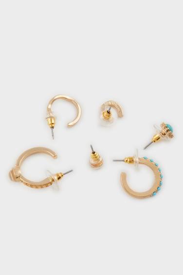 Женские серьги с голубыми камнями, набор из 6 золотых