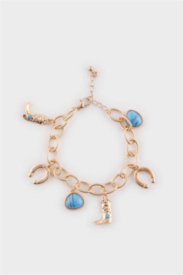Woman Blue Stone 2 Piece Bracelet