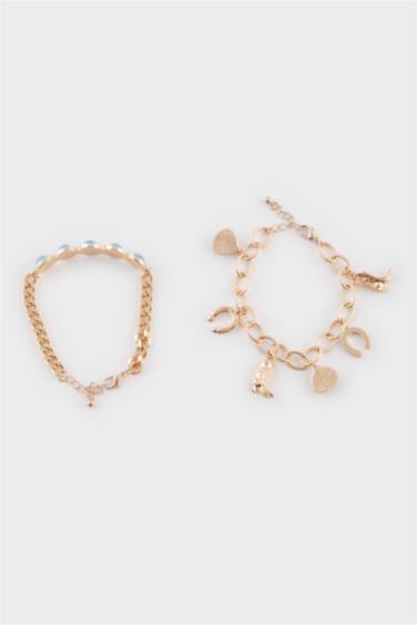 Woman Blue Stone 2 Piece Bracelet