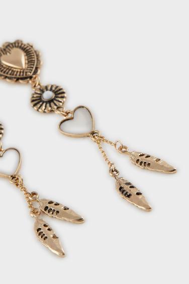 Woman Antique Heart Gold Earrings