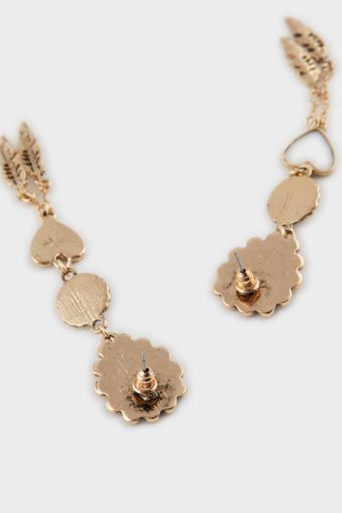 Woman Antique Heart Gold Earrings