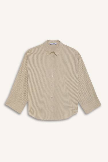 Relax Fit Linen Long Sleeve Shirt