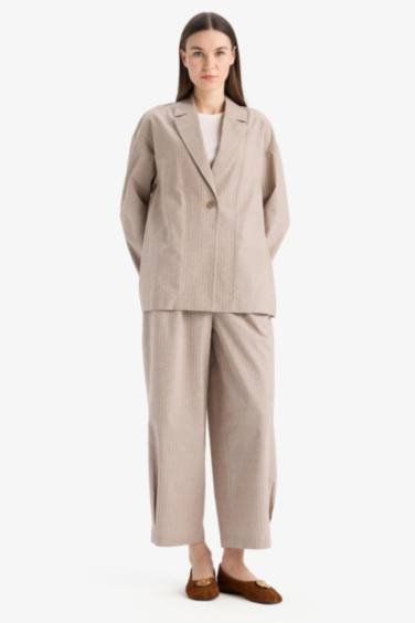 Harem Striped Linen Blend Trousers