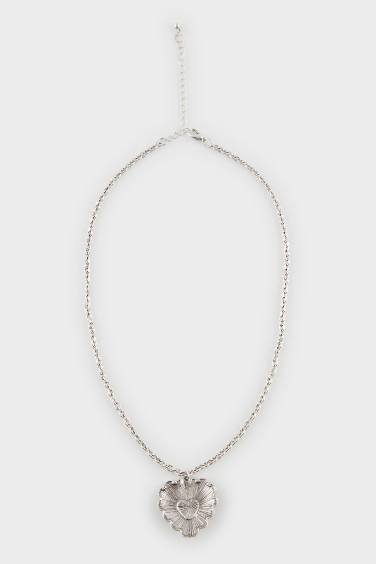 Woman Blue Stone Silver Necklace