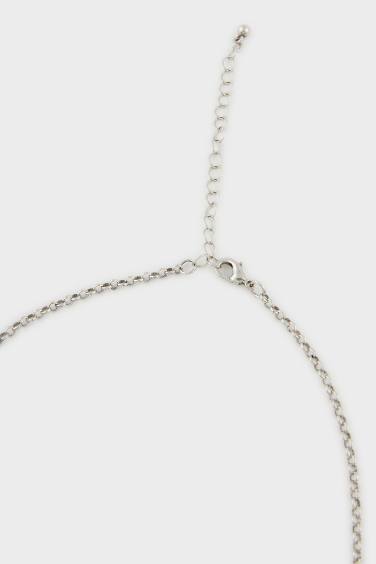 Woman Charm Antique Silver Necklace