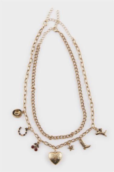 Woman 2 Piece Gold Necklace