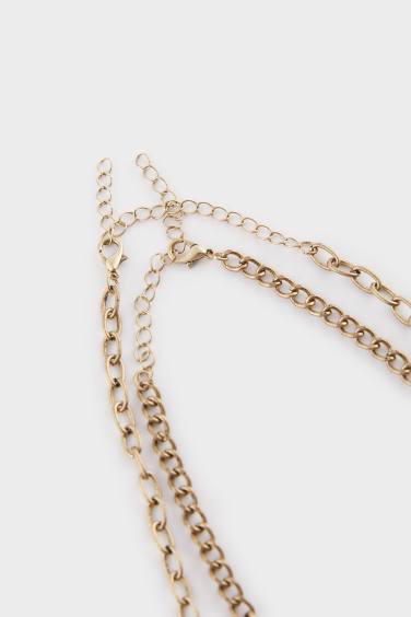 Woman 2 Piece Gold Necklace
