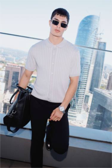 Standard Fit Polo Collar Knitwear Polo T-Shirt