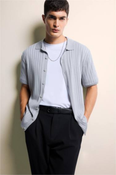 Standard Fit Polo Collar Knitwear Polo T-Shirt