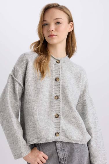 Regular Fit Crew Neck Knitwear Cardigan