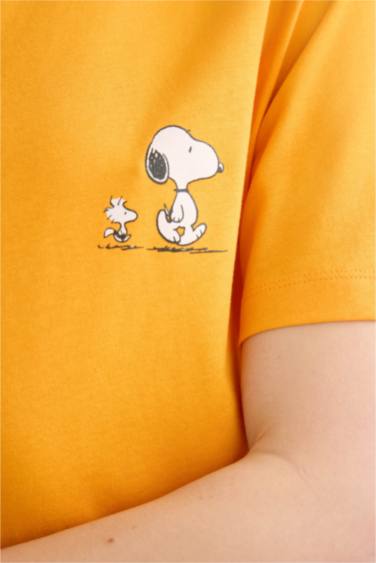 Regular Fit Crew Neck Snoopy Licensed Knitted Dress