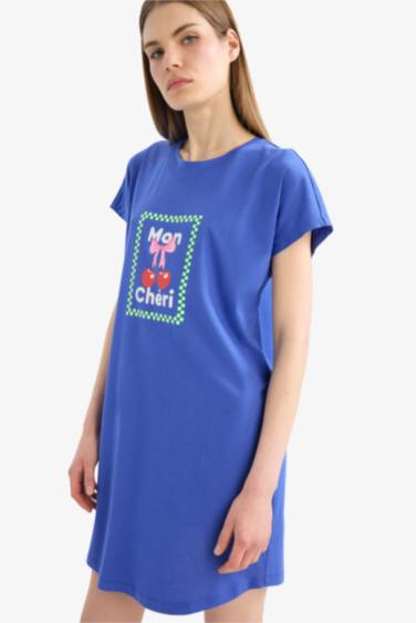 Regular Fit Crew Neck Knitted Dress