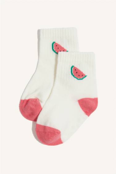 Baby Girl Non-Slip Sole 3 Piece Cotton Long Socks