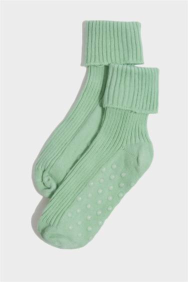Kız Bebek Kaydırmaz Taban 3'lü Pamuklu Uzun Çorap