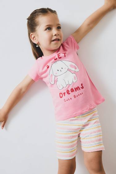 بيجامة مطبوعة مضلع من قطعتين