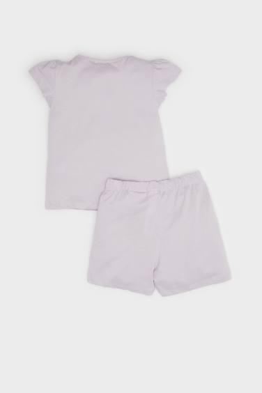 طقم بيجاما بنات مطبوع من تيشيرت و شورت - قطعتين