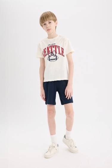 Ensemble de t-shirt imprimé et short à taille élastique pour garçon