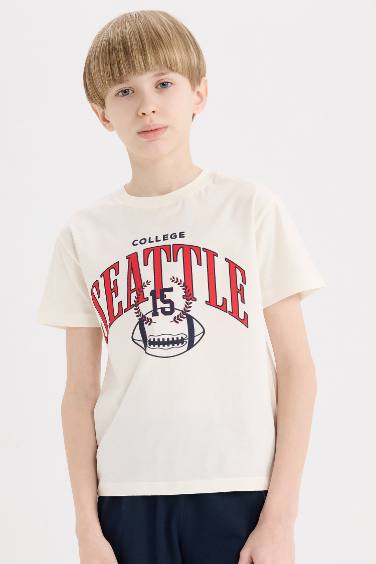 Ensemble de t-shirt imprimé et short à taille élastique pour garçon