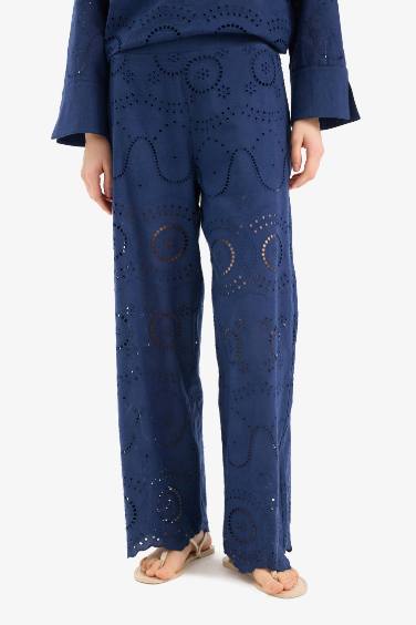 Пляжные брюки с вышивкой, обычный крой - Fall in Love