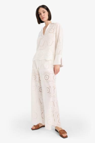 Пляжные брюки с вышивкой, обычный крой - Fall in Love