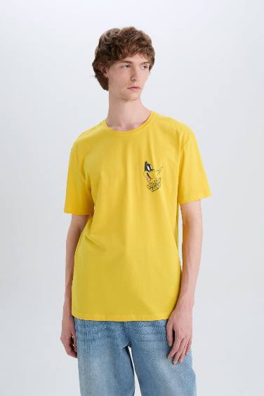 T-shirt en coton imprimé Looney Tunes à manches courtes et col rond