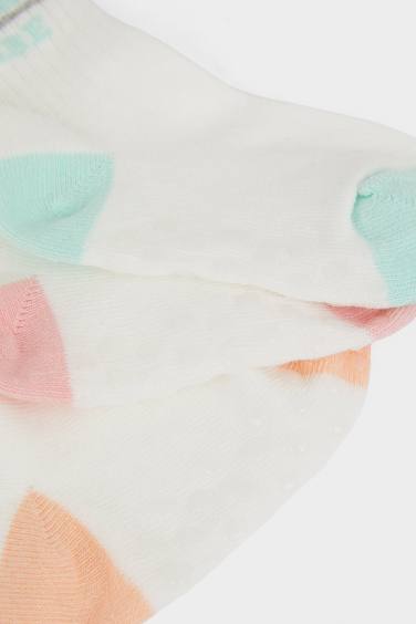 Нескользящие трикотажные носки для девочек из хлопка, 3 пары