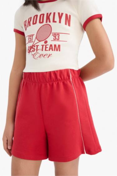 Girl Corduroy Printed T-Shirt Shorts 2 Piece Set